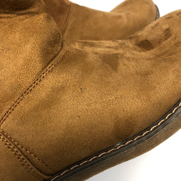 AMANDA BLUE faux suede bow back windsor boots zip side size 10/41 - Picture 14 of 15